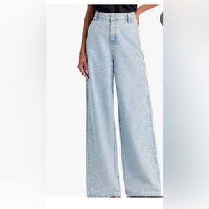 Self portrait blue rhinestone jeans brand new